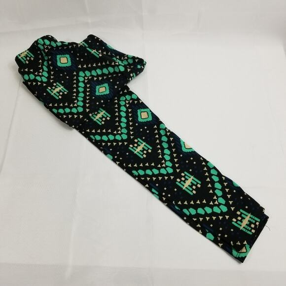 Rue21 Women's Leggings Aztec Southwest Rustic Boho Black Green Medium - Picture 1 of 7